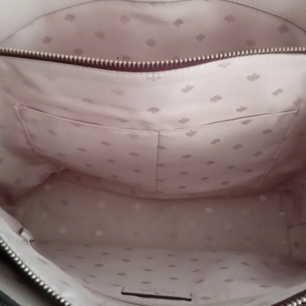 Kate Spade New‎ York Colorblock Leather Tote Bag Burgundy Cream